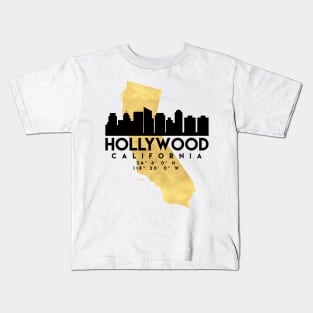 Hollywood California Skyline Map Art Kids T-Shirt